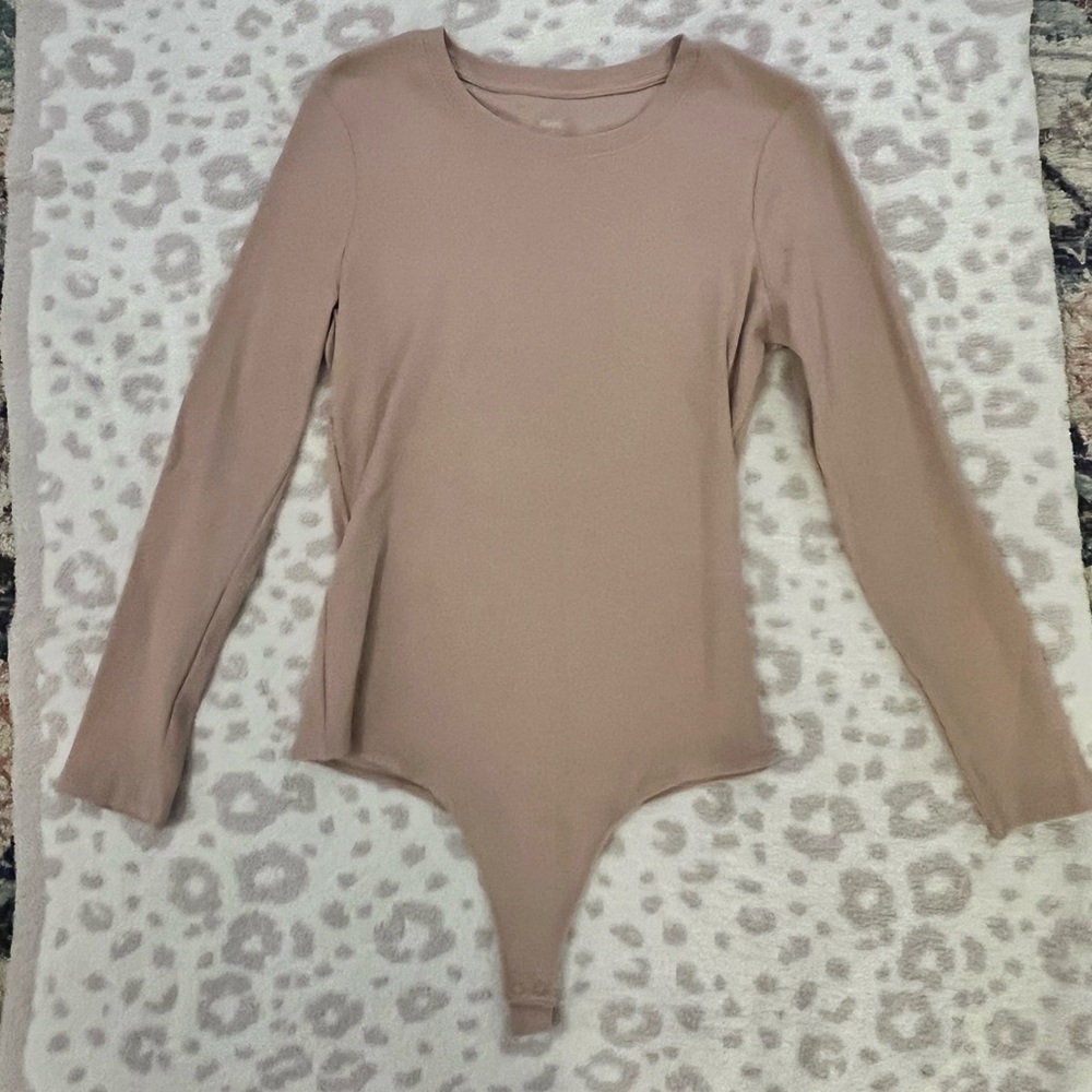 nuuds Tan Long Sleeve Bodysuit